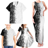 Hawaii Tropical Plant Monochrome Family Matching Tank Maxi Dress and Hawaiian Shirt Vibrant Polynesian Pattern LT01 - Polynesian Pride