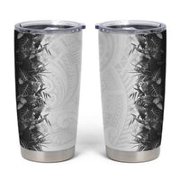 Hawaii Tropical Plant Monochrome Tumbler Cup Vibrant Polynesian Pattern
