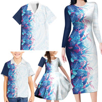 Hawaii Tropical Plant UliUli Family Matching Long Sleeve Bodycon Dress and Hawaiian Shirt Vibrant Polynesian Pattern LT01 - Polynesian Pride