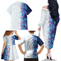 Hawaii Tropical Plant UliUli Family Matching Off The Shoulder Long Sleeve Dress and Hawaiian Shirt Vibrant Polynesian Pattern LT01 - Polynesian Pride