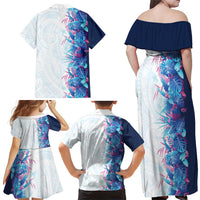 Hawaii Tropical Plant UliUli Family Matching Off Shoulder Maxi Dress and Hawaiian Shirt Vibrant Polynesian Pattern LT01 - Polynesian Pride