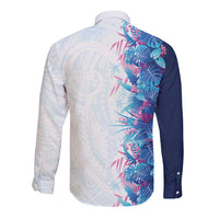 Hawaii Tropical Plant UliUli Long Sleeve Button Shirt Vibrant Polynesian Pattern
