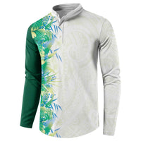Hawaii Tropical Plant Omaomao Button Sweatshirt Vibrant Polynesian Pattern