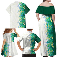 Hawaii Tropical Plant Omaomao Family Matching Off Shoulder Maxi Dress and Hawaiian Shirt Vibrant Polynesian Pattern LT01 - Polynesian Pride