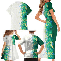 Hawaii Tropical Plant Omaomao Family Matching Short Sleeve Bodycon Dress and Hawaiian Shirt Vibrant Polynesian Pattern LT01 - Polynesian Pride