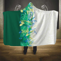 Hawaii Tropical Plant Omaomao Hooded Blanket Vibrant Polynesian Pattern