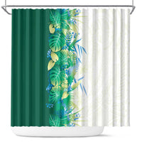 Hawaii Tropical Plant Omaomao Shower Curtain Vibrant Polynesian Pattern