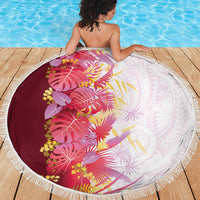 Hawaii Tropical Plant Akala Beach Blanket Vibrant Polynesian Pattern
