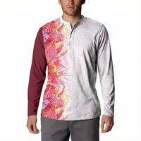 Hawaii Tropical Plant Akala Button Sweatshirt Vibrant Polynesian Pattern