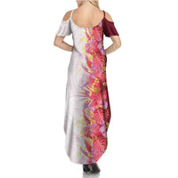 Hawaii Tropical Plant Akala Family Matching Summer Maxi Dress and Hawaiian Shirt Vibrant Polynesian Pattern LT01 - Polynesian Pride