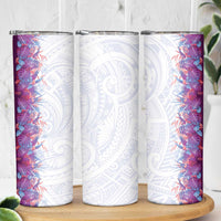 Hawaii Tropical Plant Poni Skinny Tumbler Vibrant Polynesian Pattern