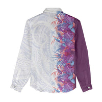 Hawaii Tropical Plant Poni Women Casual Shirt Vibrant Polynesian Pattern