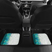 Hawaii Tropical Plant Teal Car Mats Vibrant Polynesian Pattern