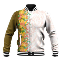 Hawaii Tropical Plant Lenalena Baseball Jacket Vibrant Polynesian Pattern