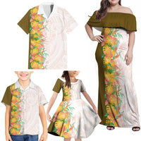 Hawaii Tropical Plant Lenalena Family Matching Off Shoulder Maxi Dress and Hawaiian Shirt Vibrant Polynesian Pattern LT01 - Polynesian Pride