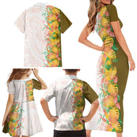 Hawaii Tropical Plant Lenalena Family Matching Short Sleeve Bodycon Dress and Hawaiian Shirt Vibrant Polynesian Pattern LT01 - Polynesian Pride