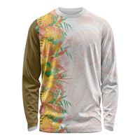 Hawaii Tropical Plant Lenalena Long Sleeve Shirt Vibrant Polynesian Pattern