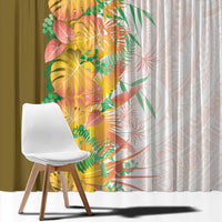 Hawaii Tropical Plant Lenalena Window Curtain Vibrant Polynesian Pattern