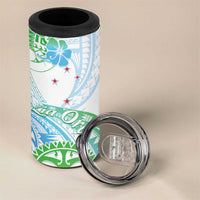 Kia Ora Maori New Zealand Pastel 4 in 1 Can Cooler Tumbler Sun Ta Moko Aqua Green Version LT01 - Polynesian Pride