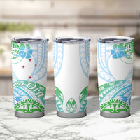 Kia Ora Maori New Zealand Pastel Tumbler Cup Sun Ta Moko Aqua Green Version LT01 - Polynesian Pride