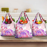 Kia Ora Maori New Zealand Pastel Grocery Bag Sun Ta Moko Sweet Version LT01 3-pack One Size Pink - Polynesian Pride