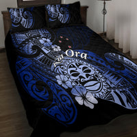 Aotearoa Kia Ora New Zealand Ta Moko Blue Version Quilt Bed Set LT01 - Polynesian Pride
