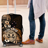 Aotearoa Kia Ora New Zealand Ta Moko Gold Version Luggage Cover LT01 Gold - Polynesian Pride