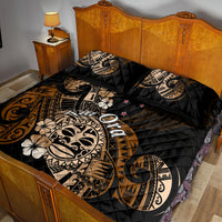 Aotearoa Kia Ora New Zealand Ta Moko Gold Version Quilt Bed Set LT01 - Polynesian Pride