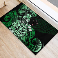 Aotearoa Kia Ora New Zealand Ta Moko Green Version Rubber Doormat LT01 - Polynesian Pride
