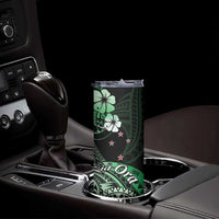 Aotearoa Kia Ora New Zealand Ta Moko Green Version Skinny Tumbler LT01 - Polynesian Pride
