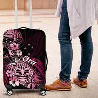 Aotearoa Kia Ora New Zealand Ta Moko Pink Version Luggage Cover LT01 Pink - Polynesian Pride