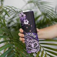 Aotearoa Kia Ora New Zealand Ta Moko Purple Version Skinny Tumbler LT01 - Polynesian Pride