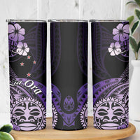 Aotearoa Kia Ora New Zealand Ta Moko Purple Version Skinny Tumbler LT01 - Polynesian Pride