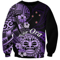 Aotearoa Kia Ora New Zealand Ta Moko Purple Version Sweatshirt LT01 Unisex Purple - Polynesian Pride
