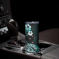 Aotearoa Kia Ora New Zealand Ta Moko Turquoise Version Skinny Tumbler LT01 - Polynesian Pride