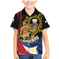 Personalized Lapulapu The First Filipino Hero Family Matching Mermaid Dress and Hawaiian Shirt Polynesian Pattern LT01 Son's Shirt Black - Polynesian Pride
