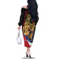 Personalized Lapulapu The First Filipino Hero Family Matching Off The Shoulder Long Sleeve Dress and Hawaiian Shirt Polynesian Pattern LT01 - Polynesian Pride
