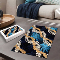 Puakenikeni Maile Lei Puzzle Frangipani Blue Tropical Leaves