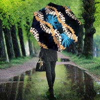 Puakenikeni Maile Lei Umbrella Frangipani Blue Tropical Leaves