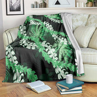 Puakenikeni Maile Lei Blanket Frangipani Green Tropical Leaves