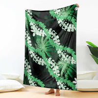 Puakenikeni Maile Lei Blanket Frangipani Green Tropical Leaves