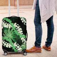 Puakenikeni Maile Lei Luggage Cover Frangipani Green Tropical Leaves LT01 Green - Polynesian Pride