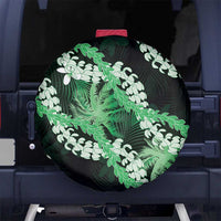 Puakenikeni Maile Lei Spare Tire Cover Frangipani Green Tropical Leaves LT01 No hole Green - Polynesian Pride