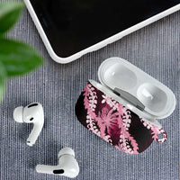 Puakenikeni Maile Lei AirPods Case Frangipani Pink Tropical Leaves