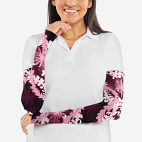 Puakenikeni Maile Lei Arm Sleeves Frangipani Pink Tropical Leaves