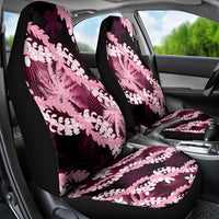 Puakenikeni Maile Lei Car Seat Cover Frangipani Pink Tropical Leaves