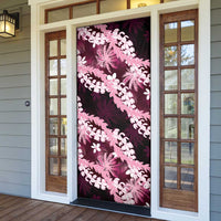 Puakenikeni Maile Lei Door Cover Frangipani Pink Tropical Leaves