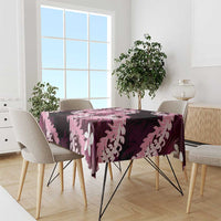 Puakenikeni Maile Lei Tablecloth Frangipani Pink Tropical Leaves