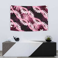 Puakenikeni Maile Lei Tapestry Frangipani Pink Tropical Leaves