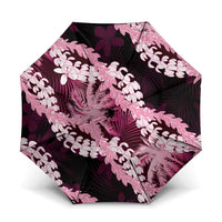 Puakenikeni Maile Lei Umbrella Frangipani Pink Tropical Leaves